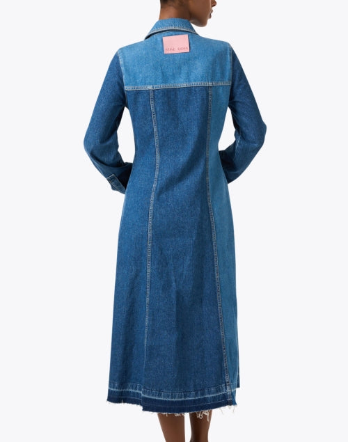 Two Tone Denim Shirt Dress