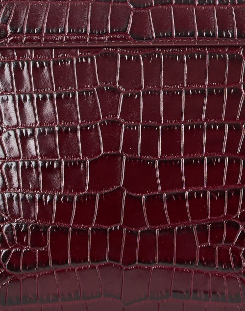 Stylist Burgundy Embossed Croc Leather Handbag