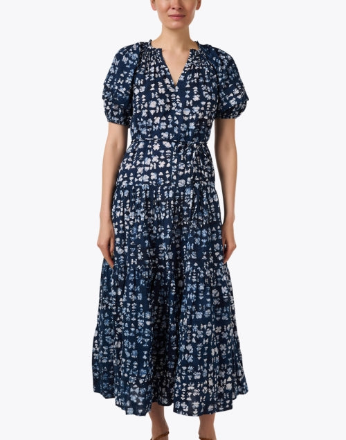 Uva Navy Print Cotton Dress