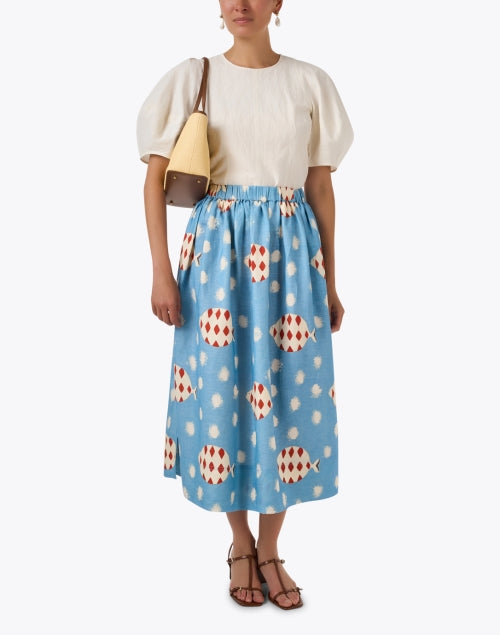 Tatum Multi Print Linen Blend Skirt