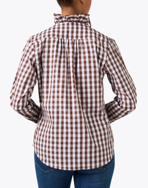 Volantes Brown Cotton Gingham Shirt