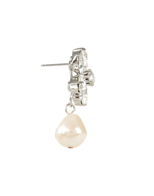 Tristen Crystal Pearl Drop Earrings