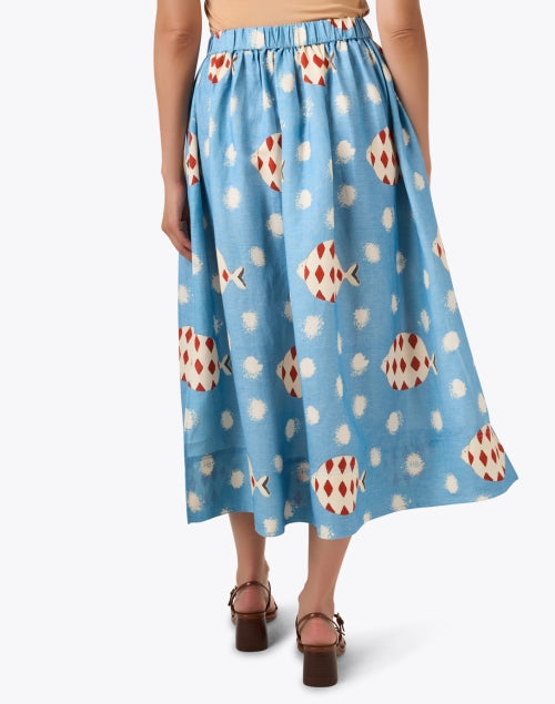 Tatum Multi Print Linen Blend Skirt