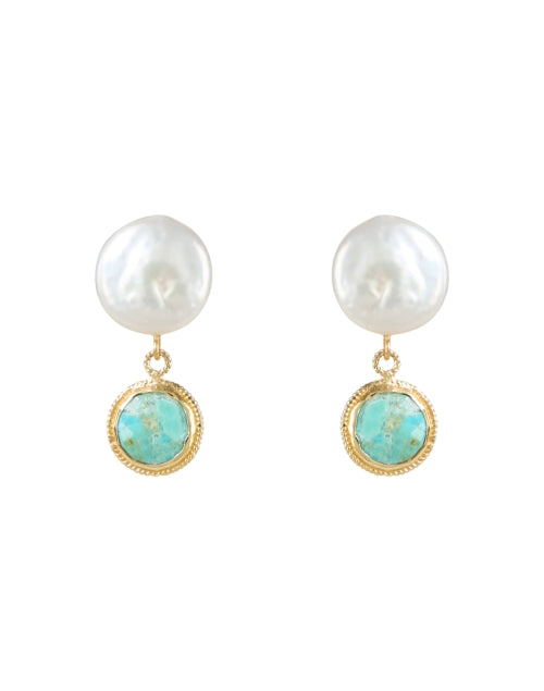 Turquoise Pearl Drop Earrings