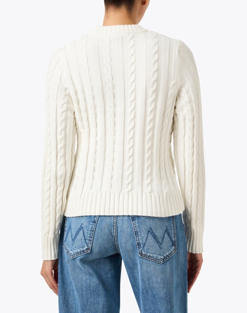 White Cable Knit Cotton Sweater