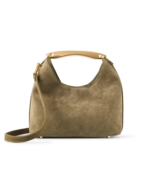 Small Boomerang Green Suede Bag