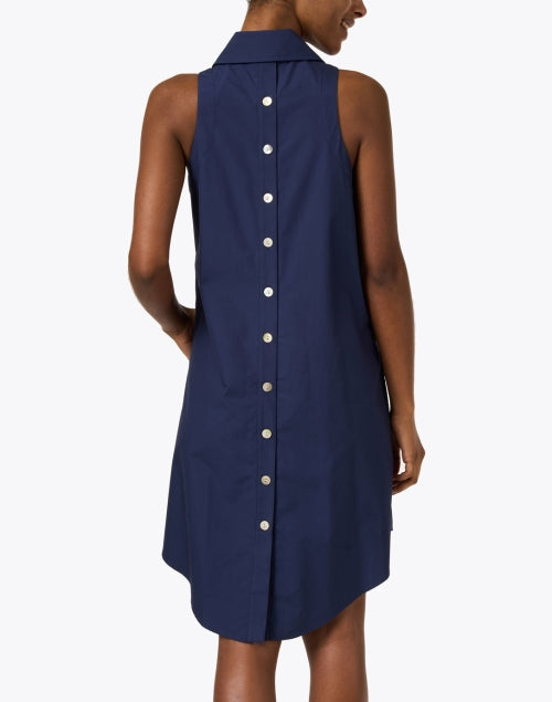 Swing Navy Cotton Shirt Dress