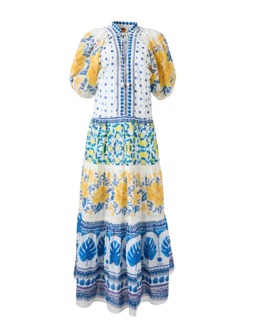 Zuli White Multi Print Cotton Dress