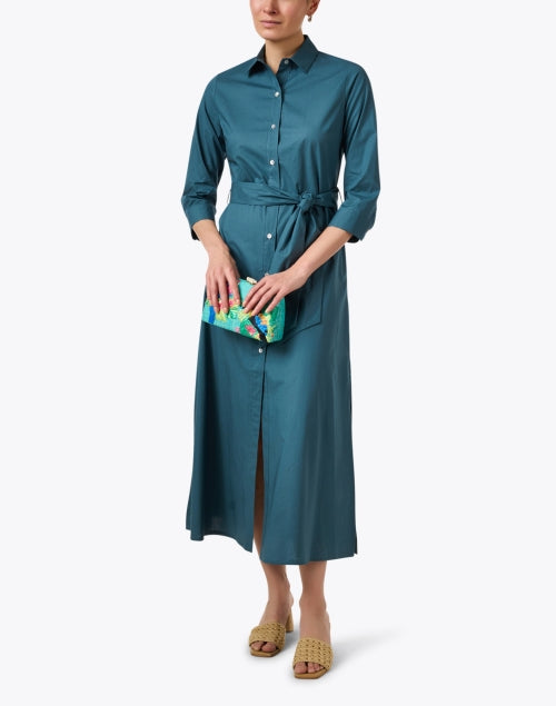 Teal Shirt Dress