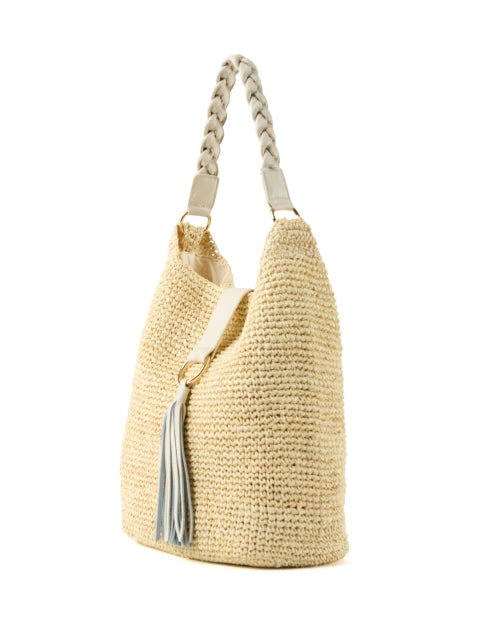 Sorrento Ivory Beige Raffia Bag