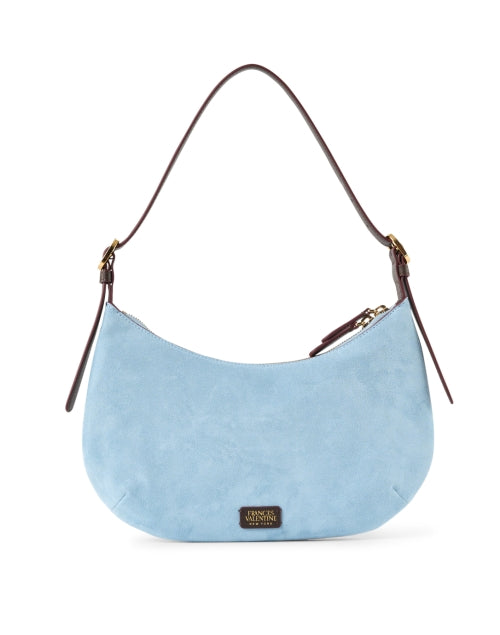 Starr Blue Suede Leather Hobo Shoulder Bag