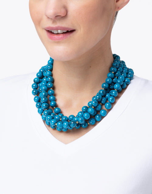 Turquoise Resin Multistrand Necklace