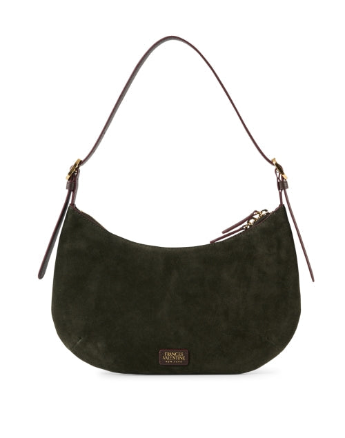 Starr Olive Green Suede Leather Hobo Shoulder Bag